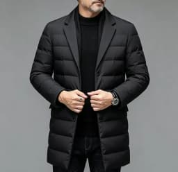 Men's Winter Fashion High-Quality down Jacket 90% White Duck down Warm Coat with Removable Scarf Suit Collar M-4XL Sizes