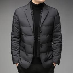 Men's Winter Fashion High-Quality down Jacket 90% White Duck down Warm Coat with Removable Scarf Suit Collar M-4XL Sizes