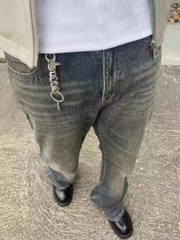 Vintage Cleanfit Casual Loose Denim Pants Mens Straight High Street Baggy Jeans Ropa Hombre Oversized Cargo Trousers