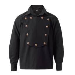 Vintage Shirt for Men Old Westerns Cowboys Watchmaker Bib Button Down Worship Colonial Costume