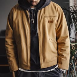 Maden Retro Interstellar Same Style J001 Jacket Canvas Detroit Hunting Jacket Heavyweight Pocket Work Jacket Lapel Collar Coat