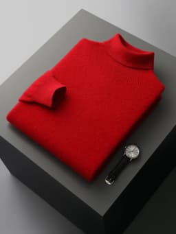 Autumn Winter Men's Wool Sweater Turtleneck Long Sleeve Pullover Smart Casual 100% Merino Wool Knitwear Soft Warm Jumper Clothes
