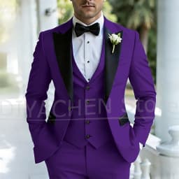 Men's Three Piece Tuxedo Suit Set Peak Lapel Formal Wedding Groom Party Outfits for Gentlemen Luxury Stylish Slim Male Suit