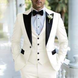 Men's Three Piece Tuxedo Suit Set Peak Lapel Formal Wedding Groom Party Outfits for Gentlemen Luxury Stylish Slim Male Suit