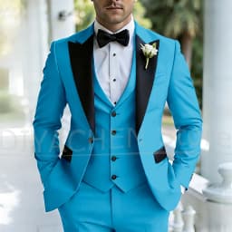 Men's Three Piece Tuxedo Suit Set Peak Lapel Formal Wedding Groom Party Outfits for Gentlemen Luxury Stylish Slim Male Suit