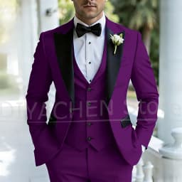 Men's Three Piece Tuxedo Suit Set Peak Lapel Formal Wedding Groom Party Outfits for Gentlemen Luxury Stylish Slim Male Suit
