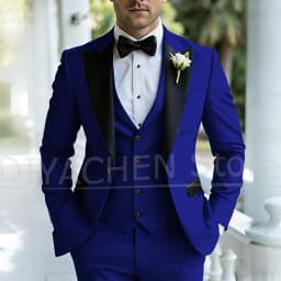 Men's Three Piece Tuxedo Suit Set Peak Lapel Formal Wedding Groom Party Outfits for Gentlemen Luxury Stylish Slim Male Suit