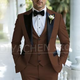 Men's Three Piece Tuxedo Suit Set Peak Lapel Formal Wedding Groom Party Outfits for Gentlemen Luxury Stylish Slim Male Suit