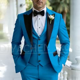Men's Three Piece Tuxedo Suit Set Peak Lapel Formal Wedding Groom Party Outfits for Gentlemen Luxury Stylish Slim Male Suit