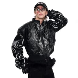 LUZHEN 2025 New Personalized Pattern Printed Motorcycles Leather Jacket Men's Fashion Streetwear High Quality Male Coat JY3320