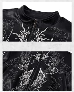 LUZHEN 2025 New Personalized Pattern Printed Motorcycles Leather Jacket Men's Fashion Streetwear High Quality Male Coat JY3320