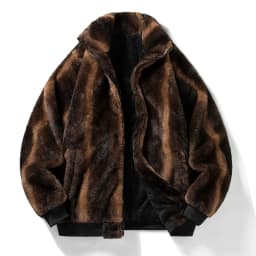 YJKVUR Men's Jacket 2025 Winter New Thick Warm Double-Sided Fleece Lined Windproof Outerwear for Cold Weather Soft Comfortable 
