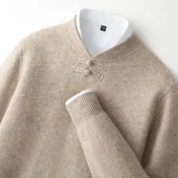 New Men 100% Merino Wool Sweater Long Sleeves Stand-up Collar Pullover Cashmere Soft Disk Buckle Clothing Warm Leisure Men's Top