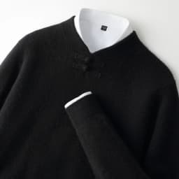 New Men 100% Merino Wool Sweater Long Sleeves Stand-up Collar Pullover Cashmere Soft Disk Buckle Clothing Warm Leisure Men's Top