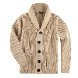 VOBOOM Samll Size S M Mens Shawl Collar Cardigan Sweater Button Down Ribbed Knit Sweaters Chunky Casual Cardigan with Pockets