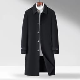 2026 New 100% Wool Outdoor Fashion Gentleman Business Casual Slimming Men's Detachable Down Inner Long Double-sided Wool Coat