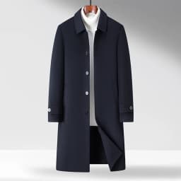 2026 New 100% Wool Outdoor Fashion Gentleman Business Casual Slimming Men's Detachable Down Inner Long Double-sided Wool Coat