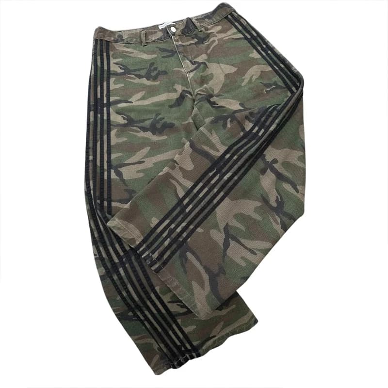 Retro Y2K Baggy Jeans Wide Leg Denim Pant Men's Camouflage Embroidered Striped Harajuku Sweatpants Women Hip Hop Streetwear Camo