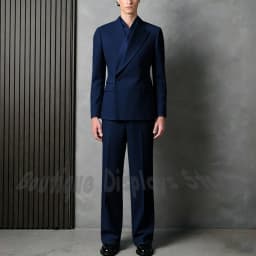 Tailor-Made Men's Suit Jacket Pants Chic Single Button Solid Black Elegant Blazer Gentleman Formal Party Prom Wedding Set