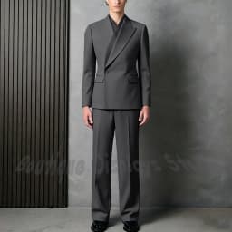 Tailor-Made Men's Suit Jacket Pants Chic Single Button Solid Black Elegant Blazer Gentleman Formal Party Prom Wedding Set