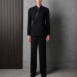 Tailor-Made Men's Suit Jacket Pants Chic Single Button Solid Black Elegant Blazer Gentleman Formal Party Prom Wedding Set