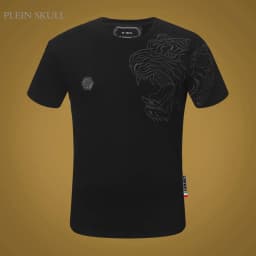 PLEIN SKULL Heavy Industry Embroidered Men's Fashion Short Sleeve Top Summer Gothic Fitness T-shirt Breathable Casual Sports Tee