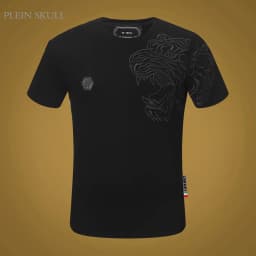 PLEIN SKULL Heavy Industry Embroidered Men's Fashion Short Sleeve Top Summer Gothic Fitness T-shirt Breathable Casual Sports Tee