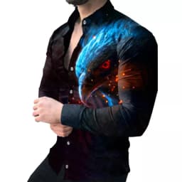 Long sleeved men's Hawaiian shirt beach social 2024 lining high-end men's shirt 3D printed shirt black and white opposition clas