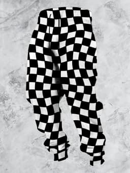 2025 Checkered Pattern Pants Street Pants Men's Side Pockets Elastic Drawstring Sweatpants Joggers Pants for Men Casual Trousers