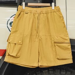 Maden Outdoor Yellow Cargo Shorts Men's Summer Quick-Dry Lightweight Sports Shorts with Drawstring Waist Multi-Pocket Bottoms