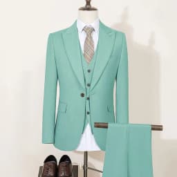 Men's 2 Piece Double Breasted Suit Set Slim Fit Peaked Lapel Formal Blazer Pants Luxury Business Wedding Groom Tuxedo For Men