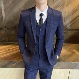 Suits (blazer+ Vest + Pants) Men Fashion Business Casual Hosts Slim-fit Gentleman Wedding Work Mens Suits 3 Piece M-5XL