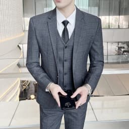 Suits (blazer+ Vest + Pants) Men Fashion Business Casual Hosts Slim-fit Gentleman Wedding Work Mens Suits 3 Piece M-5XL