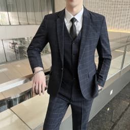 Suits (blazer+ Vest + Pants) Men Fashion Business Casual Hosts Slim-fit Gentleman Wedding Work Mens Suits 3 Piece M-5XL