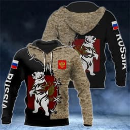 Russia National Emblem Graphic Sweatshirts Russian Army Camouflage 3D Printed Hoodies For Men  Casual Sports Pullovers Tracksuit