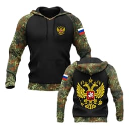Russia National Emblem Graphic Sweatshirts Russian Army Camouflage 3D Printed Hoodies For Men  Casual Sports Pullovers Tracksuit