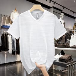 10xl Big Size T-Shirt Men V-Neck Loose 9xl 8xl Spandex 2025 Summer Slim Fit Men's T Shirts Sport Quick Dry Short Sleeve Tops Tee