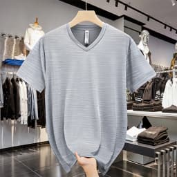 10xl Big Size T-Shirt Men V-Neck Loose 9xl 8xl Spandex 2025 Summer Slim Fit Men's T Shirts Sport Quick Dry Short Sleeve Tops Tee