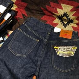 14oz 100% Cotton Heavyweight Sakura Red Selvedge Washed Desized Denim Jeans Loose Straight American Retro Amekaji Workwear Pants