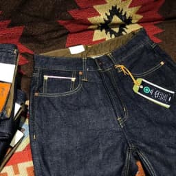 14oz 100% Cotton Heavyweight Sakura Red Selvedge Washed Desized Denim Jeans Loose Straight American Retro Amekaji Workwear Pants