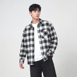 Semir Men Shirt Cotton Plaid Long Sleeve Loose Lapel Pocket Casual Style Comfortable Autumn Blouse Daily Wear 2026