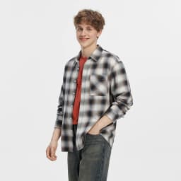 Semir Men Shirt Cotton Plaid Long Sleeve Loose Lapel Pocket Casual Style Comfortable Autumn Blouse Daily Wear 2026