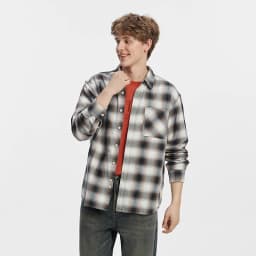 Semir Men Shirt Cotton Plaid Long Sleeve Loose Lapel Pocket Casual Style Comfortable Autumn Blouse Daily Wear 2026
