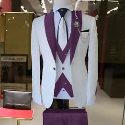 Fashion Style Slim Fit Men's Suits Groom Tuxedos Formal Wedding/Business Men Suits Peak Lapel Jacket+Vest+Pants 3PCS for Party