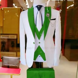 Fashion Style Slim Fit Men's Suits Groom Tuxedos Formal Wedding/Business Men Suits Peak Lapel Jacket+Vest+Pants 3PCS for Party