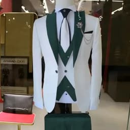 Fashion Style Slim Fit Men's Suits Groom Tuxedos Formal Wedding/Business Men Suits Peak Lapel Jacket+Vest+Pants 3PCS for Party