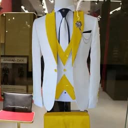 Fashion Style Slim Fit Men's Suits Groom Tuxedos Formal Wedding/Business Men Suits Peak Lapel Jacket+Vest+Pants 3PCS for Party