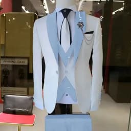Fashion Style Slim Fit Men's Suits Groom Tuxedos Formal Wedding/Business Men Suits Peak Lapel Jacket+Vest+Pants 3PCS for Party