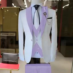 Fashion Style Slim Fit Men's Suits Groom Tuxedos Formal Wedding/Business Men Suits Peak Lapel Jacket+Vest+Pants 3PCS for Party