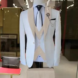 Fashion Style Slim Fit Men's Suits Groom Tuxedos Formal Wedding/Business Men Suits Peak Lapel Jacket+Vest+Pants 3PCS for Party